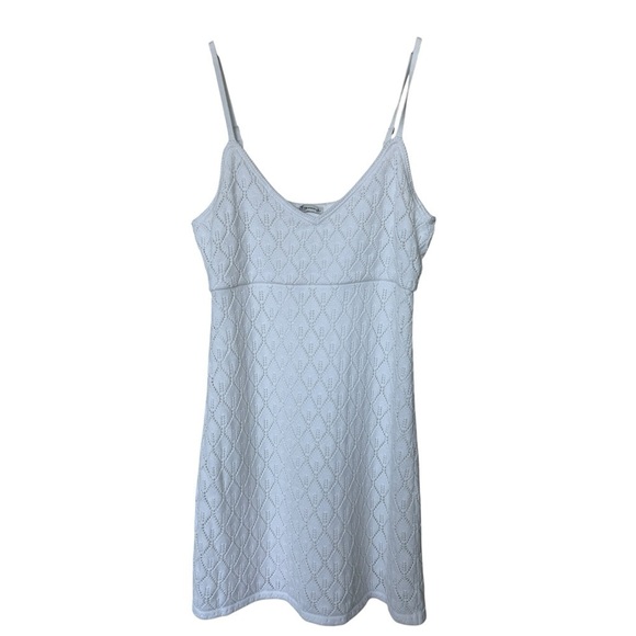 Hollister Dresses & Skirts - Hollister Women's Lace Crochet Knit Mini Dress White L Summer Sleeveless Casual
